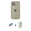 MARSİLYAN™- iPhone 12 Pro Max Kılıf Eksen Minimal Koleksiyonu - Siyah 20D Premium Cam Ekran Koruyucu + Shine Kamera Lens Koruma Cam - PE
