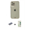 MARSİLYAN™- iPhone 12 Pro Max Kılıf Eksen Minimal Koleksiyonu - Siyah 20D Premium Cam Ekran Koruyucu + Renkli Kamera Lens Koruma Cam - SI