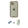 MARSİLYAN™- iPhone 12 Pro Max Kılıf Eksen Minimal Koleksiyonu - Siyah 20D Premium Cam Ekran Koruyucu + Shine Kamera Lens Koruma Cam - GS
