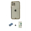 MARSİLYAN™- iPhone 12 Pro Max Kılıf Eksen Minimal Koleksiyonu - Siyah 20D Premium Cam Ekran Koruyucu + Shine Kamera Lens Koruma Cam - GD