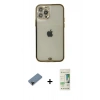 MARSİLYAN™- iPhone 12 Pro Max Kılıf Eksen Minimal Koleksiyonu - Siyah 20D Premium Cam Ekran Koruyucu + Shine Kamera Lens Koruma Cam - SH
