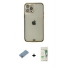 MARSİLYAN™- iPhone 12 Pro Max Kılıf Eksen Minimal Koleksiyonu - Siyah 20D Premium Cam Ekran Koruyucu + Shine Kamera Lens Koruma Cam - GI