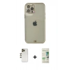 MARSİLYAN™- iPhone 12 Pro Max Kılıf Eksen Minimal Koleksiyonu - Siyah 20D Premium Cam Ekran Koruyucu + Shine Kamera Lens - GD