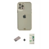 MARSİLYAN™- iPhone 12 Pro Max Kılıf Eksen Minimal Koleksiyonu - Siyah 20D Premium Cam Ekran Koruyucu + Shine Kamera Lens Koruma Cam - SABE