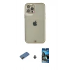 MARSİLYAN™- iPhone 12 Pro Max Kılıf Eksen Minimal Koleksiyonu - Siyah 34D Izgaralı Cam + Shine Kamera Lens Koruma Cam - GD