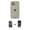 MARSİLYAN™- iPhone 12 Pro Max Kılıf Eksen Minimal Koleksiyonu - Siyah 360 Mat Full Body Arka Koruyucu + Neon Fosforlu Kamera Lens - MI