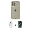 MARSİLYAN™- iPhone 12 Pro Max Kılıf Eksen Minimal Koleksiyonu - Siyah 360 Mat Full Body Arka Koruyucu + Shine Kamera Lens - LT