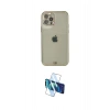 MARSİLYAN™- iPhone 12 Pro Max Kılıf Eksen Minimal Koleksiyonu - Siyah 3D Antistatik Seramik Nano Ekran Koruyucu