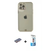 MARSİLYAN™- iPhone 12 Pro Max Kılıf Eksen Minimal Koleksiyonu - Siyah 5D Eko Cam Ekran Koruyucu + Renkli Kamera Lens Koruma Cam - TU