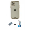 MARSİLYAN™- iPhone 12 Pro Max Kılıf Eksen Minimal Koleksiyonu - Siyah 5D Eko Cam Ekran Koruyucu + Shine Kamera Lens Koruma Cam - SH