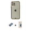 MARSİLYAN™- iPhone 12 Pro Max Kılıf Eksen Minimal Koleksiyonu - Siyah 6D Mat Seramik Hayalet Nano Ekran Koruyucu + Shine Kamera Lens Koruma Cam - SH