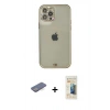 MARSİLYAN™- iPhone 12 Pro Max Kılıf Eksen Minimal Koleksiyonu - Siyah 6D Mat Seramik Hayalet Nano Ekran Koruyucu + Renkli Kamera Lens Koruma Cam - MI