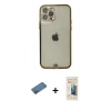 MARSİLYAN™- iPhone 12 Pro Max Kılıf Eksen Minimal Koleksiyonu - Siyah 6D Mat Seramik Hayalet Nano Ekran Koruyucu + Shine Kamera Lens Koruma Cam - GD