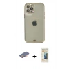 MARSİLYAN™- iPhone 12 Pro Max Kılıf Eksen Minimal Koleksiyonu - Siyah 6D Mat Seramik Hayalet Nano Ekran Koruyucu + Renkli Kamera Lens Koruma Cam - TU