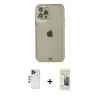 MARSİLYAN™- iPhone 12 Pro Max Kılıf Eksen Minimal Koleksiyonu - Siyah 6D Mat Seramik Hayalet Nano Ekran Koruyucu + Shine Kamera Lens - LT