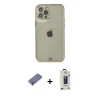 MARSİLYAN™- iPhone 12 Pro Max Kılıf Eksen Minimal Koleksiyonu - Siyah Bilvis Hayalet Cam Ekran Koruyucu + Metal Kamera Lens Koruma Cam - GD
