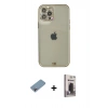 MARSİLYAN™- iPhone 12 Pro Max Kılıf Eksen Minimal Koleksiyonu - Siyah Bilvis Hayalet Cam Ekran Koruyucu + Gökkuşağı Shine Kamera Lens Koruma Cam