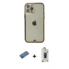 MARSİLYAN™- iPhone 12 Pro Max Kılıf Eksen Minimal Koleksiyonu - Siyah Bilvis Hayalet Cam Ekran Koruyucu + Shine Kamera Lens Koruma Cam - GD