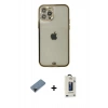 MARSİLYAN™- iPhone 12 Pro Max Kılıf Eksen Minimal Koleksiyonu - Siyah Bilvis Hayalet Cam Ekran Koruyucu + Shine Kamera Lens Koruma Cam - SH