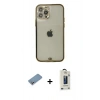 MARSİLYAN™- iPhone 12 Pro Max Kılıf Eksen Minimal Koleksiyonu - Siyah Bilvis Hayalet Cam Ekran Koruyucu + Shine Kamera Lens Koruma Cam - GS