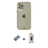 MARSİLYAN™- iPhone 12 Pro Max Kılıf Eksen Minimal Koleksiyonu - Siyah Bilvis Hayalet Cam Ekran Koruyucu + Metal Kamera Lens Koruma Cam - KI
