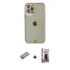 MARSİLYAN™- iPhone 12 Pro Max Kılıf Eksen Minimal Koleksiyonu - Siyah Bilvis Hayalet Cam Ekran Koruyucu + Shine Kamera Lens Koruma Cam - SABE