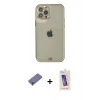 MARSİLYAN™- iPhone 12 Pro Max Kılıf Eksen Minimal Koleksiyonu - Siyah Joko 5D Cam + Metal Kamera Lens Koruma Cam - GD