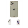 MARSİLYAN™- iPhone 12 Pro Max Kılıf Eksen Minimal Koleksiyonu - Siyah Joko 5D Cam + Shine Kamera Lens - GD