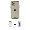 MARSİLYAN™- iPhone 12 Pro Max Kılıf Eksen Minimal Koleksiyonu - Siyah Joko 5D Cam + Shine Kamera Lens - GD