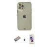 MARSİLYAN™- iPhone 12 Pro Max Kılıf Eksen Minimal Koleksiyonu - Siyah Joko 5D Cam + Shine Kamera Lens Koruma Cam - SABE