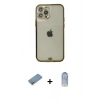 MARSİLYAN™- iPhone 12 Pro Max Kılıf Eksen Minimal Koleksiyonu - Siyah Joko Magic 5D Cam + Gümüş Shine Kamera Lens Koruma Cam