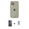 MARSİLYAN™- iPhone 12 Pro Max Kılıf Eksen Minimal Koleksiyonu - Siyah Joko Magic 5D Cam + Neon Fosforlu Kamera Lens - MI