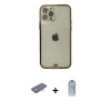MARSİLYAN™- iPhone 12 Pro Max Kılıf Eksen Minimal Koleksiyonu - Siyah Joko Magic 5D Cam + Renkli Kamera Lens Koruma Cam - TU