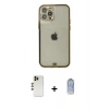 MARSİLYAN™- iPhone 12 Pro Max Kılıf Eksen Minimal Koleksiyonu - Siyah Joko Magic 5D Cam + Shine Kamera Lens - GD