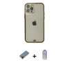 MARSİLYAN™- iPhone 12 Pro Max Kılıf Eksen Minimal Koleksiyonu - Siyah Joko Magic 5D Cam + Shine Kamera Lens Koruma Cam - SH