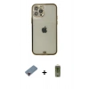 MARSİLYAN™- iPhone 12 Pro Max Kılıf Eksen Minimal Koleksiyonu - Siyah Joko Magic 5D Hayalet Cam + Metal Kamera Lens Koruma Cam - KI