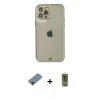 MARSİLYAN™- iPhone 12 Pro Max Kılıf Eksen Minimal Koleksiyonu - Siyah Joko Magic 5D Hayalet Cam + Metal Kamera Lens Koruma Cam - KI