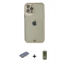 MARSİLYAN™- iPhone 12 Pro Max Kılıf Eksen Minimal Koleksiyonu - Siyah Joko Magic 5D Hayalet Cam + Mavi Renkli Kamera Lens Koruma Cam