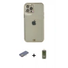 MARSİLYAN™- iPhone 12 Pro Max Kılıf Eksen Minimal Koleksiyonu - Siyah Joko Magic 5D Hayalet Cam + Renkli Kamera Lens Koruma Cam - SI
