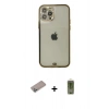 MARSİLYAN™- iPhone 12 Pro Max Kılıf Eksen Minimal Koleksiyonu - Siyah Joko Magic 5D Hayalet Cam + Shine Kamera Lens Koruma Cam - SABE