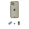 MARSİLYAN™- iPhone 12 Pro Max Kılıf Eksen Minimal Koleksiyonu - Siyah Joko Magic 5D Hayalet Cam + Shine Kamera Lens Koruma Cam - GI