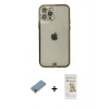 MARSİLYAN™- iPhone 12 Pro Max Kılıf Eksen Minimal Koleksiyonu - Siyah Mat Seramik Nano Ekran Koruyucu + Shine Kamera Lens Koruma Cam - GI