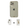 MARSİLYAN™- iPhone 12 Pro Max Kılıf Eksen Minimal Koleksiyonu - Siyah Mat Seramik Nano Ekran Koruyucu + Shine Kamera Lens - GD