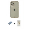 MARSİLYAN™- iPhone 12 Pro Max Kılıf Eksen Minimal Koleksiyonu - Siyah Mat Seramik Nano Ekran Koruyucu + Shine Kamera Lens Koruma Cam - GS