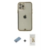 MARSİLYAN™- iPhone 12 Pro Max Kılıf Eksen Minimal Koleksiyonu - Siyah Mat Seramik Nano Ekran Koruyucu + Shine Kamera Lens Koruma Cam - GS