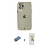 MARSİLYAN™- iPhone 12 Pro Max Kılıf Eksen Minimal Koleksiyonu - Siyah Mat Seramik Nano Ekran Koruyucu + Shine Kamera Lens Koruma Cam - GD