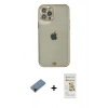 MARSİLYAN™- iPhone 12 Pro Max Kılıf Eksen Minimal Koleksiyonu - Siyah Mat Seramik Nano Ekran Koruyucu + Siyah Shine Kamera Lens Koruma Cam