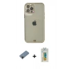 MARSİLYAN™- iPhone 12 Pro Max Kılıf Eksen Minimal Koleksiyonu - Siyah Polymer Nano Ekran Koruyucu + Shine Kamera Lens Koruma Cam - SH