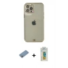 MARSİLYAN™- iPhone 12 Pro Max Kılıf Eksen Minimal Koleksiyonu - Siyah Polymer Nano Ekran Koruyucu + Shine Kamera Lens Koruma Cam - GS