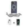 MARSİLYAN™- iPhone 12 Pro Max Kılıf Eksen Özel Seri - Şeffaf 360 Full Body Arka Koruyucu + Shine Kamera Lens - GD
